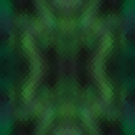 Seamless pattern of small colorful green fish scales forming a pattern of reptile and similar snake...