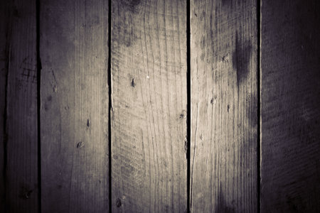wood plank floor texture and background, dark toneの写真素材