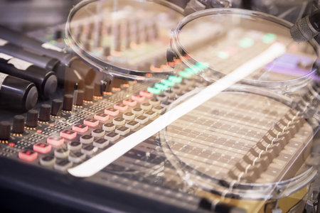 double layer drum and sound mixer for backgroundの写真素材