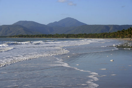 Four Mile Beach in Port Douglas, Far North Queensland, Australiaの写真素材
