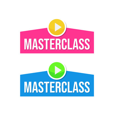 Masterclass training study knowledge icon button sign design vectorのイラスト素材