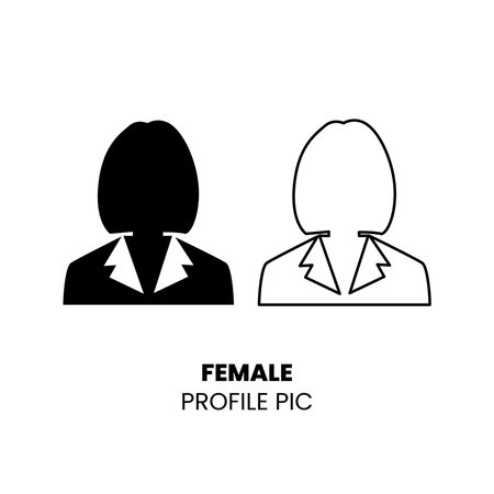 Female Girl Woman Corporate Business Profile Picture Icon Sign Symbol Design Vectorのイラスト素材