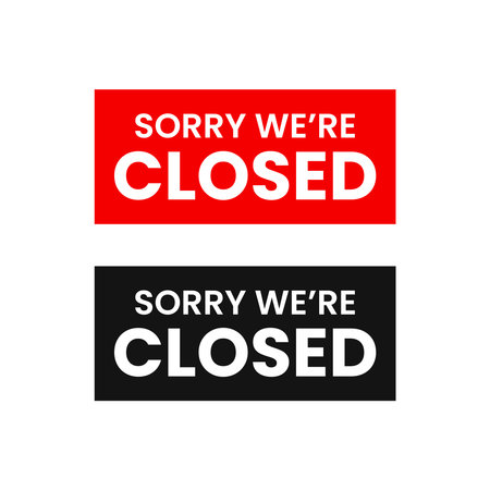 Sorry we are closed sign symbol label design vectorのイラスト素材