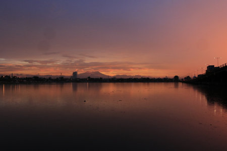 A beautiful hidden place in the middle of a crowded town.の写真素材
