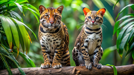Leopards in the wild. (Panthera pardus)の写真素材