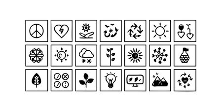 Ecology icons set. Collection of eco symbols. Vector illustration.の素材