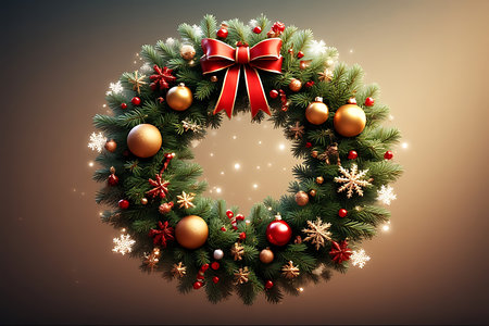 Merry Christmas and Happy New Year greeting card, 3D renderingの素材