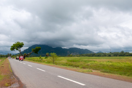 A gloomy afternoon on the outskirts of Puri, Odisha, Indiaのeditorial素材