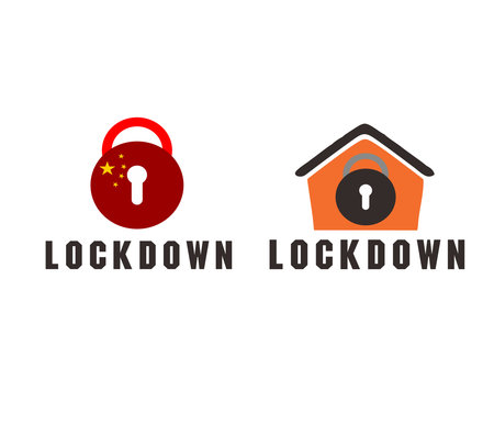 Illustration Corona virus lockdown.のイラスト素材