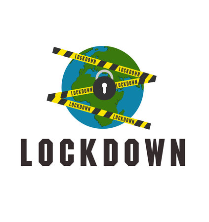 Illustration Corona virus lockdown.のイラスト素材
