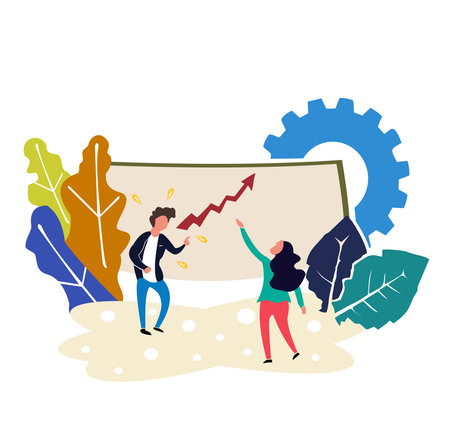 Illustrations design concept business success via growth graph chart.のイラスト素材