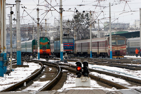 Central Railway Station Kiev in winterのeditorial素材