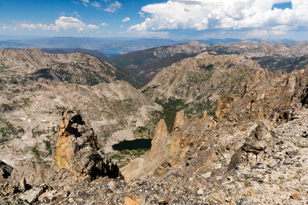 Distant view from the continental divide in the Colorado Rocky Mountainsの写真素材