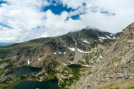 Colorado Rocky Mountains landscape with high alpine lakesの写真素材