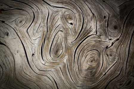 Wooden Swirls Dark Organic Background Textureの写真素材