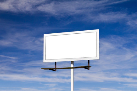 Billboard sign with blank white background for your messageの写真素材