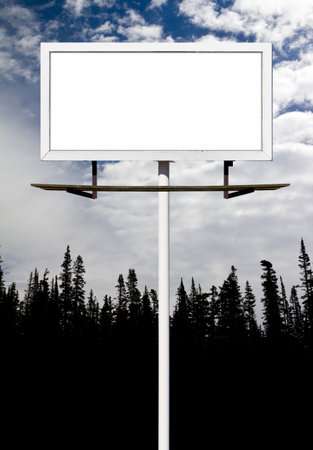 Blank outdoor billboard advertising sign with space for your messageの写真素材