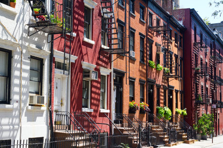 Buildings on Gay Street in Manhattan, New York Cityの写真素材