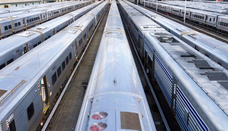 Background of Trains in Hudson Yards, New York Cityのeditorial素材