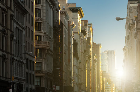 Sunset view on 5th Avenue in New York City