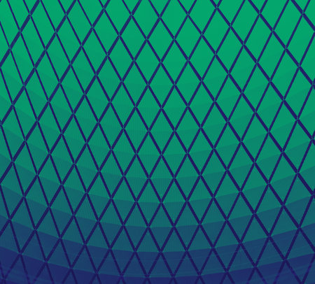 Blue and green repeating pattern of triangles modern background textureの写真素材