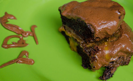 Chocolate cake brings joyの写真素材