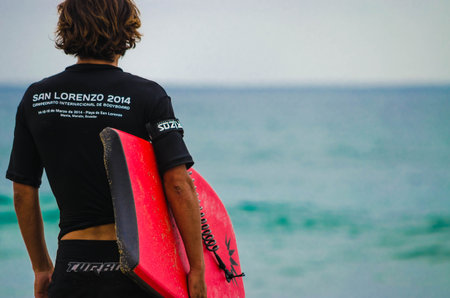 Body boarding competition contestantのeditorial素材