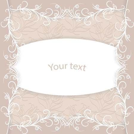 Vintage card with place for your text on brown background.のイラスト素材