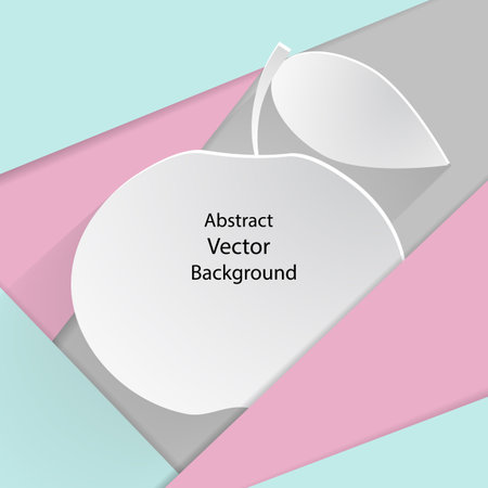 Colored background in material design style with paper apple and place for your text.のイラスト素材