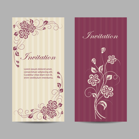 Set of vertical banners with flowersのイラスト素材