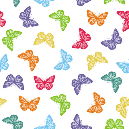 Seamless pattern with butterfliesのイラスト素材