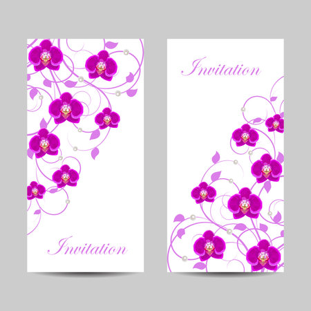 Set of vertical banners with flowersのイラスト素材