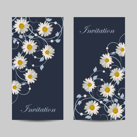 Set of vertical banners with flowersのイラスト素材