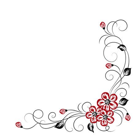 Simple floral backgroundのイラスト素材