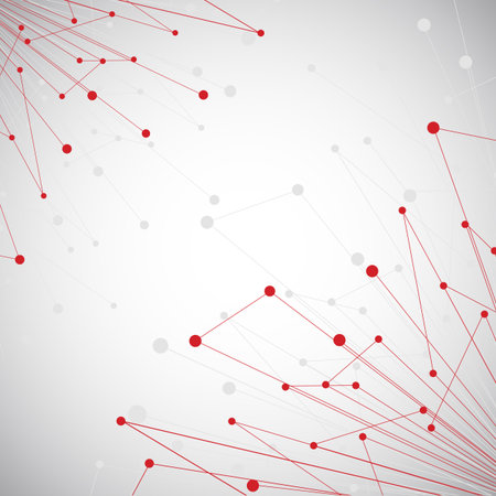 Geometric pattern with connected lines and dots. Vector illustration.のイラスト素材