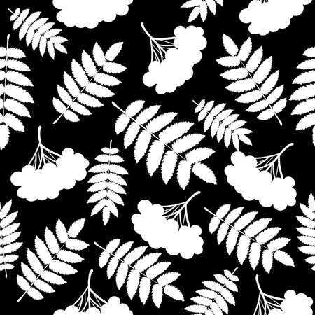 Autumn seamless pattern with rowanのイラスト素材