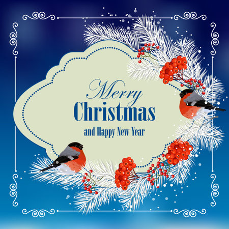 Christmas and New Year greeting cardのイラスト素材