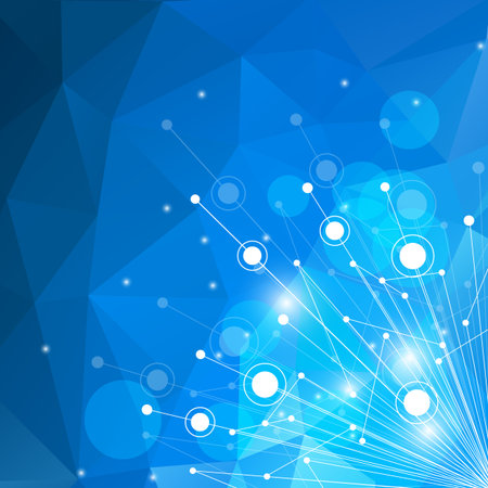 Geometric pattern with connected lines and dots.のイラスト素材