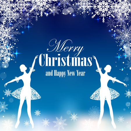 Christmas and New Year greeting cardのイラスト素材