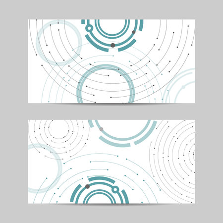 Set of vertical banners. Geometric pattern with connected lines and dots.のイラスト素材