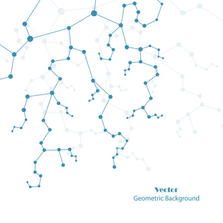 Technical abstract background with connecting dots and linesのイラスト素材