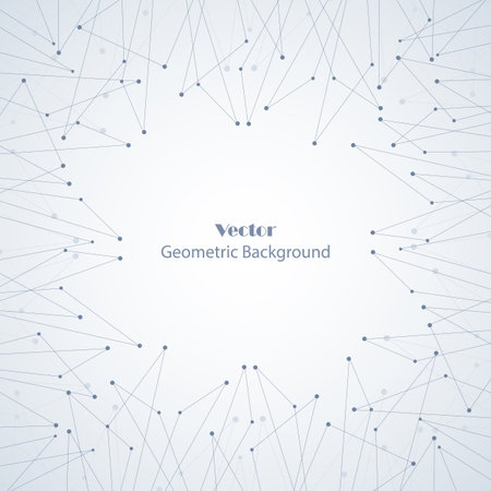 Geometric pattern with connected lines and dots. Vector illustrationのイラスト素材