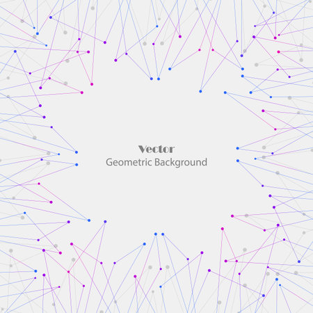 Geometric pattern with connected lines and dots.のイラスト素材