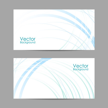 Vector illustration of banners with abstract wavesのイラスト素材