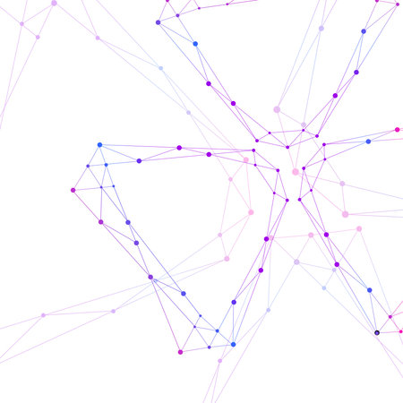 Geometric pattern with connected lines and dots.