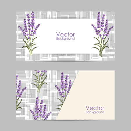 Set of horizontal banners with beautiful flowersのイラスト素材
