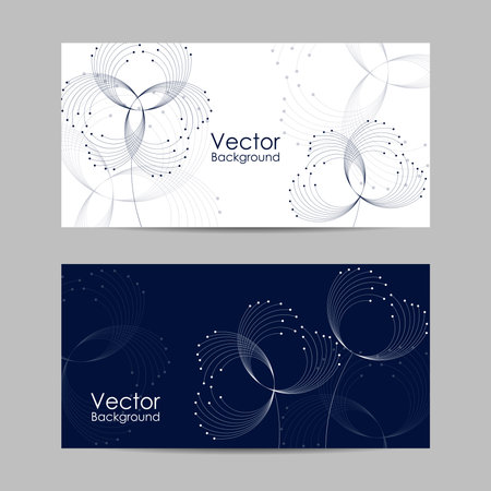 Set of banners with connected lines and dots.のイラスト素材