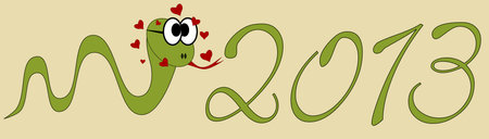 2013 Happy New Year - snake in loveのイラスト素材