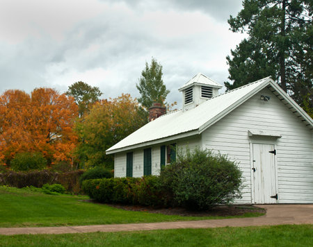 old rural building in autumnのeditorial素材