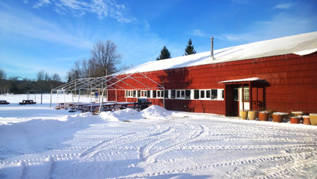 golf course and clubhouse in the wintertimeのeditorial素材